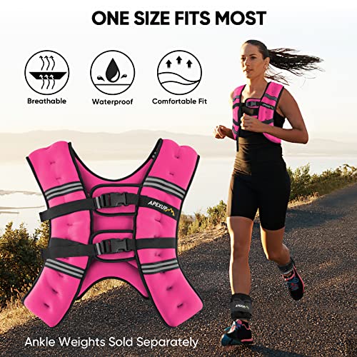 APEXUP 15lbs Weighted Vest Men Women, Weight Vest for Women Workout Equipment for Strength Training Running (Pink) - Image 5