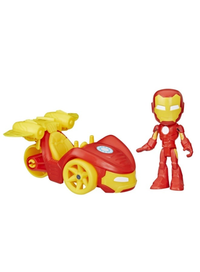 Hasbro Marvel مجموعة سيارة وشخصية هاسبرو مارفل سبايدي وأصدقاؤه المذهلون آيرون ريسر - Image 1