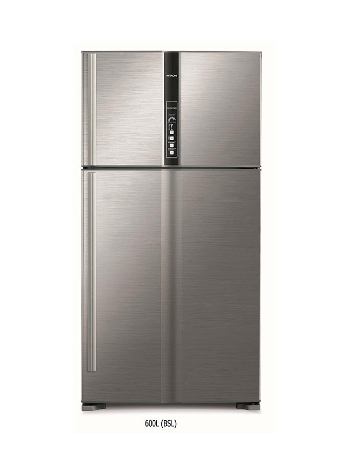 Hitachi 2-Door Top Freezer Refrigerator 600L (21.2 Cu.Ft.), Inverter Dual Fan Cooling, Selectable Mode Compartment, Triple Power Filter, Digital Temperature Control, Brilliant Silver – R-V805PS1KV-1BSL R-V805PS1KV-1BSL silver/ Brilliant silver - Image 1