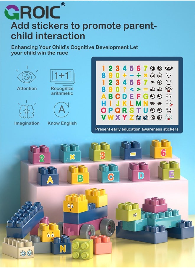 GROIC 600 PCS Building Blocks Set with 1 Storage Box, Toy Gift Set,STEM Toys Educational Toys Sets Solid Plastic Sensory Toys for Preschool Kids Boys and Girls  - Image 2