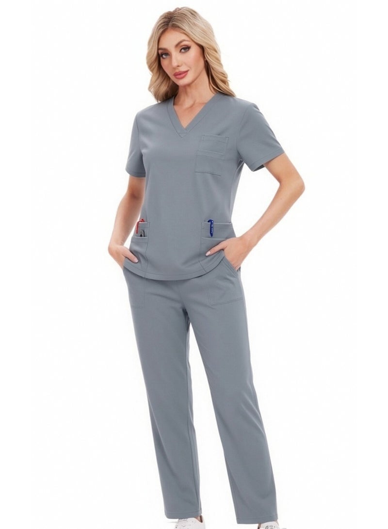 Joychic Womens Men Medical Scrubs Set Unisex Scrub Top and Scrub Pant Set Medical Uniform Scrubs Medical Uniform Set - Image 3