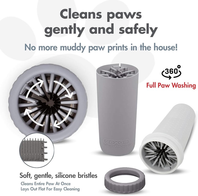 Dexas MudBuster Portable Dog Paw Washer/Paw Cleaner, Large, Light Gray - Image 3