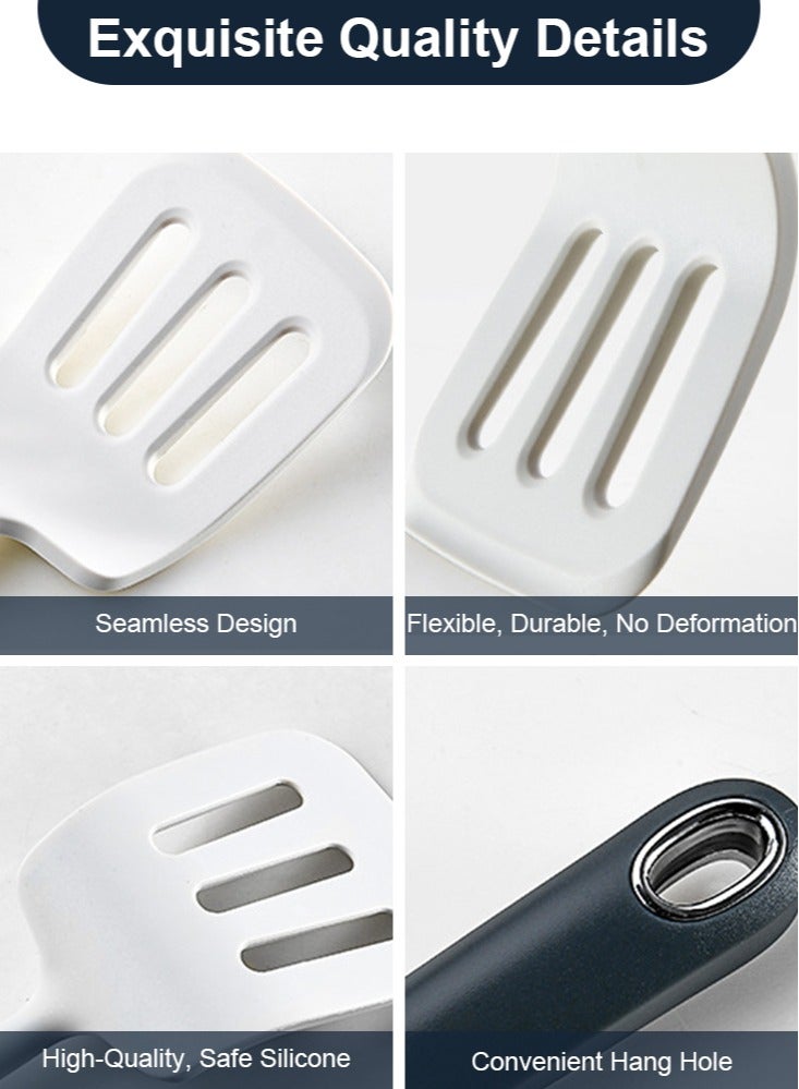 بيرفيي مجموعة أدوات المطبخ من السيليكون المكونة من 12 قطع مع أدوات مقاومة للحرارة، ملاعق سيليكون غير لاصقة، وحامل سهل التخزين للاستخدام اليومي في الطهي، وتحضير الطعام، والخبز - Image 4