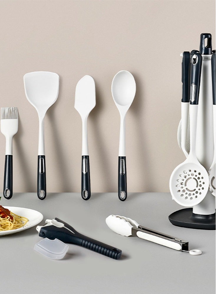 بيرفيي مجموعة أدوات المطبخ من السيليكون المكونة من 12 قطع مع أدوات مقاومة للحرارة، ملاعق سيليكون غير لاصقة، وحامل سهل التخزين للاستخدام اليومي في الطهي، وتحضير الطعام، والخبز - Image 2