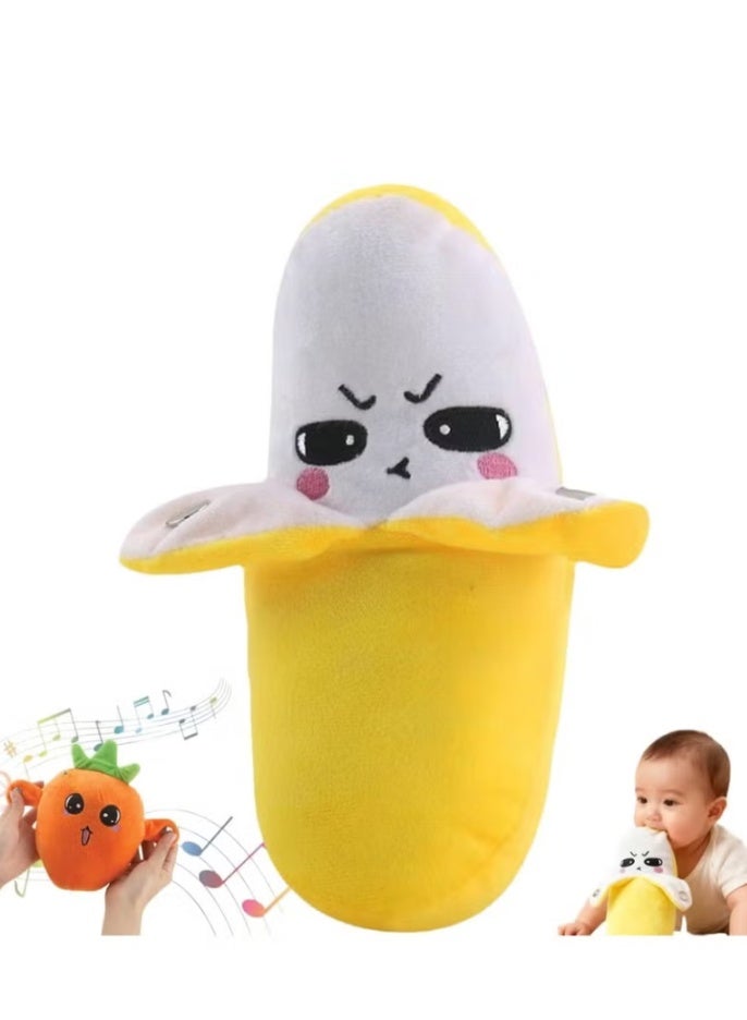 ELTRAZONE Banana Sound Plush Toy – Interactive Musical Electronic Stuffed Animal, Cute Yellow Banana Plush with Sound Effects, Soft Sensory Toy for Kids, Fun Cuddly Toy, Novelty Gift for Children - Image 1