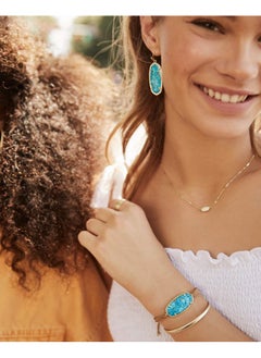 Kendra Scott Kendra Scott Elle Drop Earrings for Women, Fashion Jewelry, 14k Gold-Plated, Bronze Veined Turquoise  - Image 2