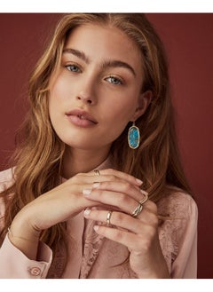 Kendra Scott Kendra Scott Elle Drop Earrings for Women, Fashion Jewelry, 14k Gold-Plated, Bronze Veined Turquoise  - Image 3