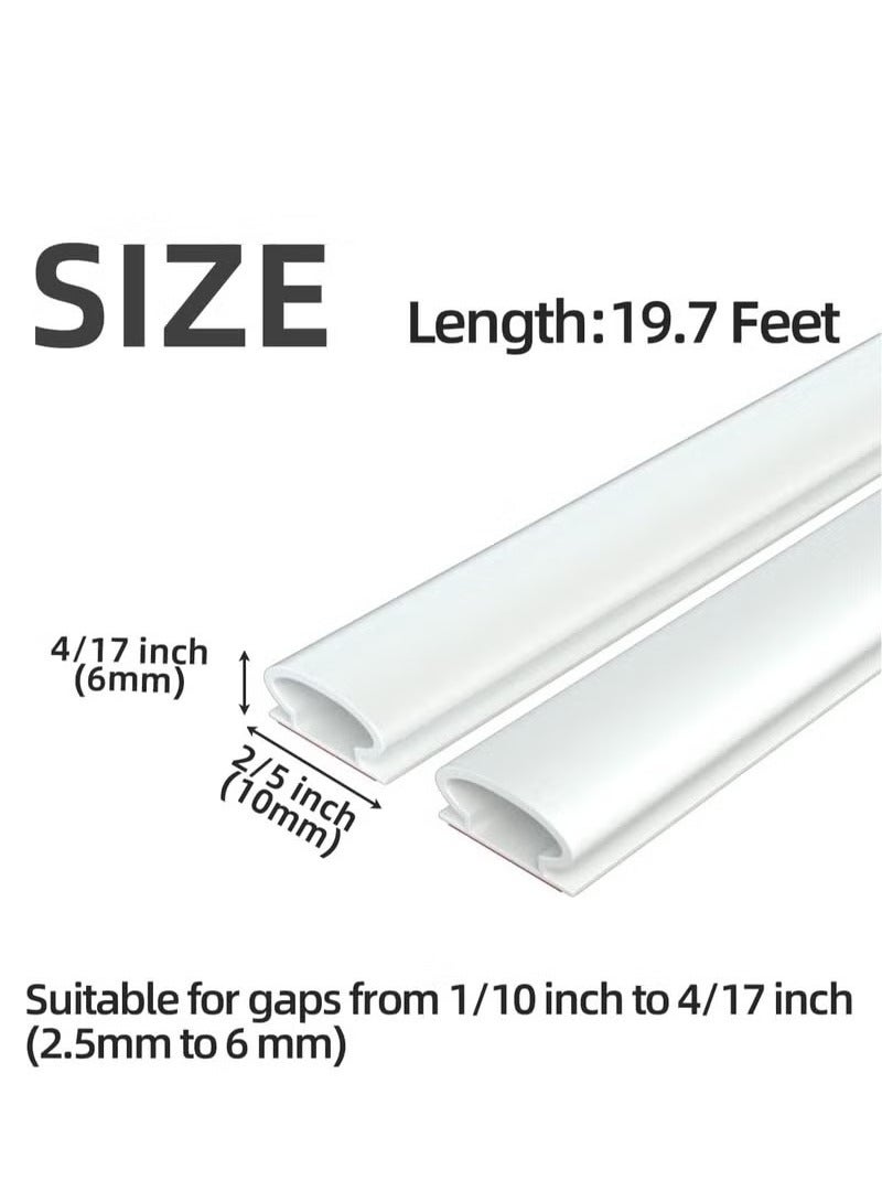 Door Weather Stripping Door Seal Strip, 19.7 Feet Self-Adhesive Rubber Door Insulation Weather Strip for Window and Door Soundproofing D Shape,Weatherstripping for Door Frame Gap Blocker - Image 2