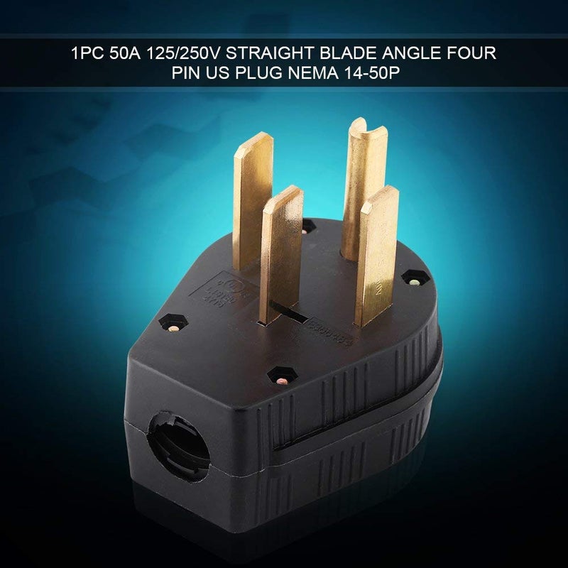 Wal front 14-50P 50A 125/250V قابس ذكر ذو شفرات مستقيمة من الولايات المتحدة 3 أقطاب من الدرجة الصناعية مع تأريض 4 شفرات بديل لمولد الطاقة - Image 5