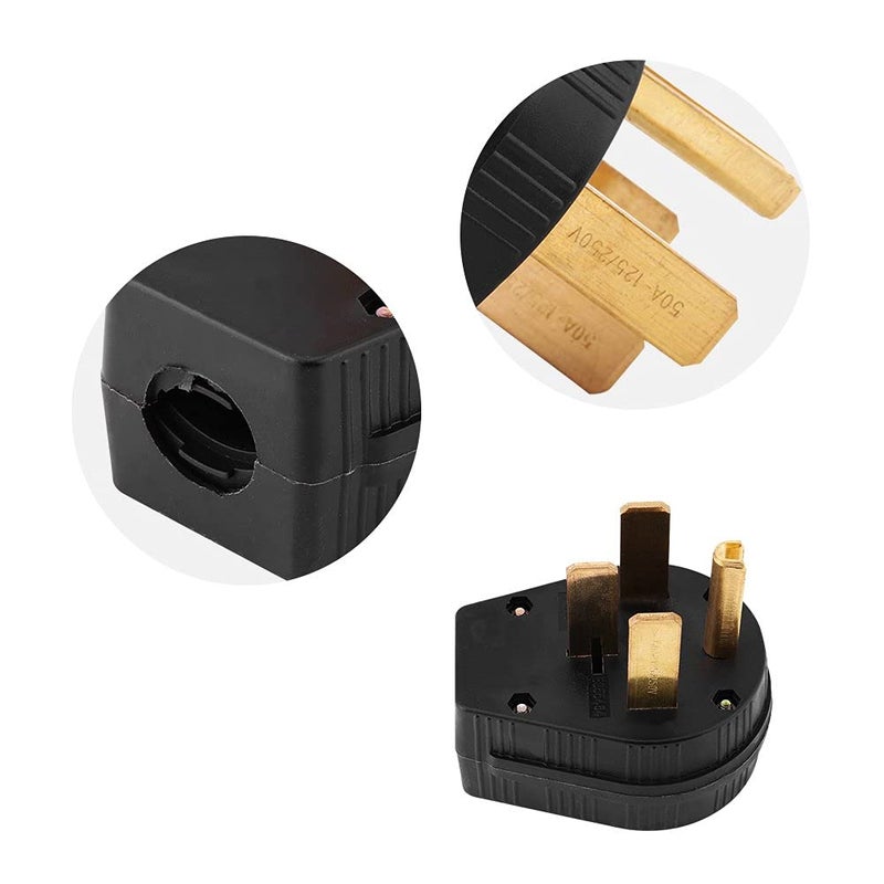 Wal front 14-50P 50A 125/250V قابس ذكر ذو شفرات مستقيمة من الولايات المتحدة 3 أقطاب من الدرجة الصناعية مع تأريض 4 شفرات بديل لمولد الطاقة - Image 3