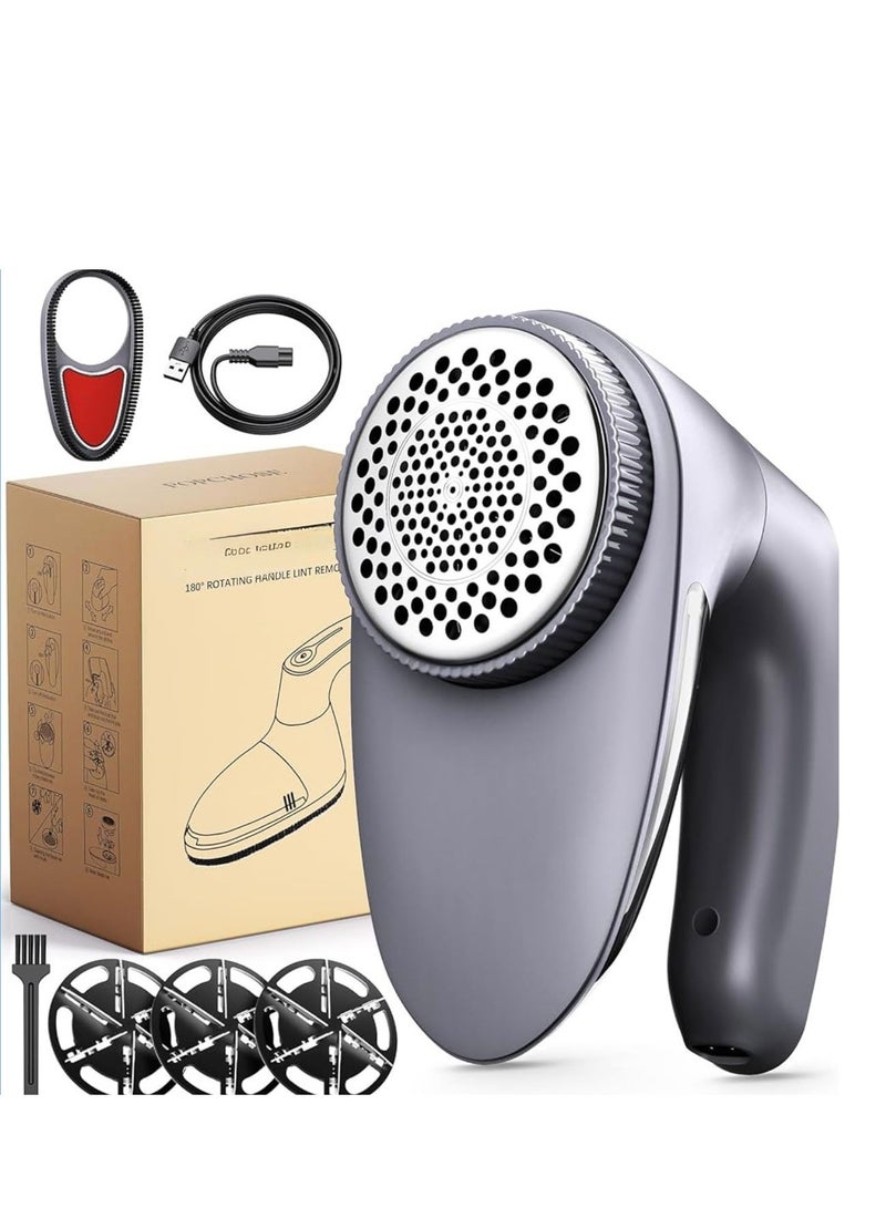 Lint Remover, Jumper Debobbler for Clothes, Fabric Shaver with Clothes Brush - Defuzzer for Sofa, Couch, Socks - Image 1