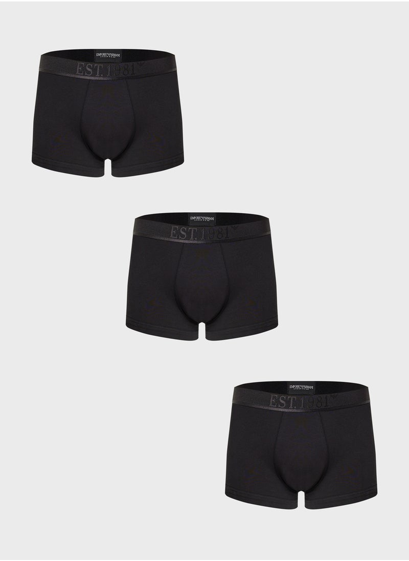 EMPORIO ARMANI - 3 Pack Logo Band Boxers - Image 1