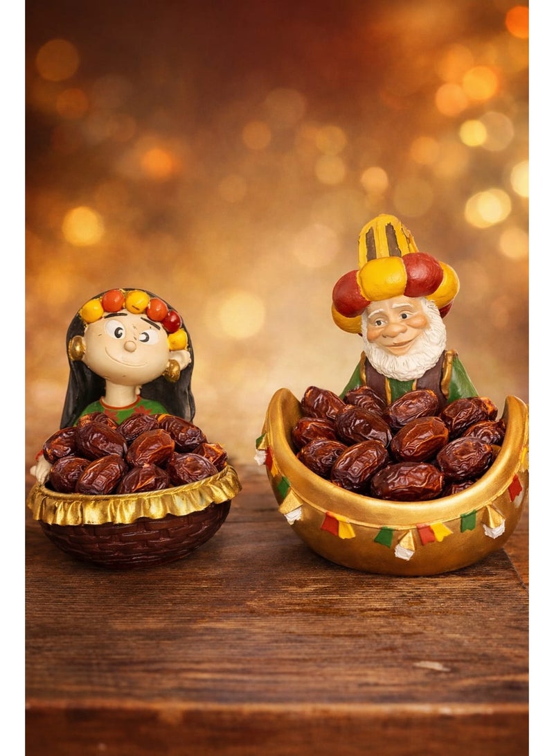 ba9ma Ramadan Date Bowl Set – 2 Pieces Made of Polyester with Sheikh & Basant Characters