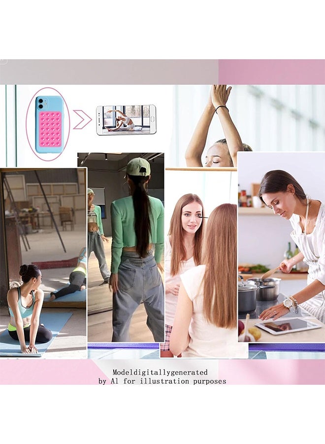 KANGLI 2 PCS Suction Phone Case Mount, Silicon Adhesive Phone Accessory for iPhone and Android, Hands-Free Fidget Toy Mirror Shower Phone Holder, Tiktok Videos and Selfies - Image 4