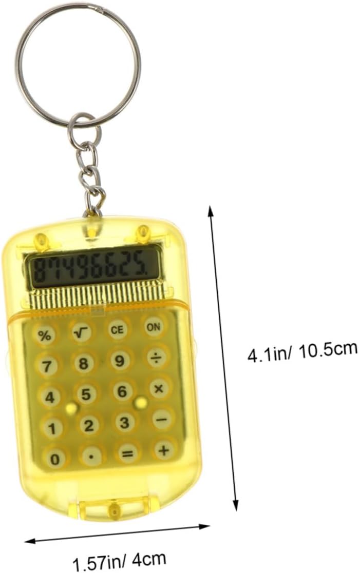 4pcs Portable Mini Keychain Calculator Small Electronic Pocket Calculators with LCD Display Basic Arithmetic Functions Lightweight for Students and Everyday Use - Image 2