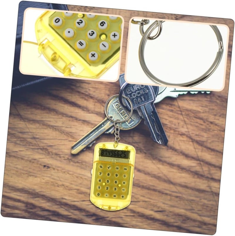 4pcs Portable Mini Keychain Calculator Small Electronic Pocket Calculators with LCD Display Basic Arithmetic Functions Lightweight for Students and Everyday Use - Image 3