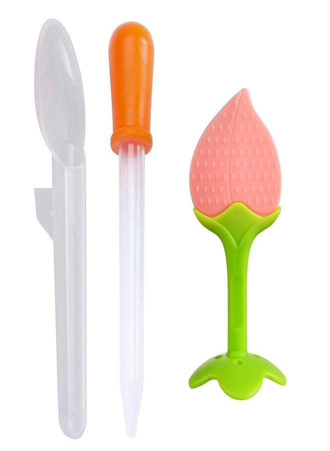 Alya Infant The Cheeky Kidzz Baby Medicine Droppers Set 5 Ml Feeders With Fruit Shape Silicone Teething Toy. (Design 3007),Assorted - Image 1