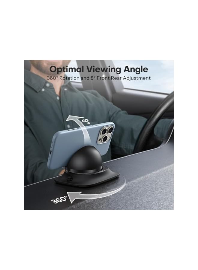 S-TOP Car Phone Holder Mount, 360 Degree Rotating able Spring Dashboard Mount, Compatible with All Smartphones, Secure Suction Cup with One Hand Operation for Car - Image 2