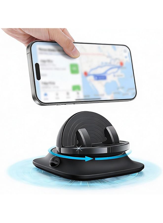 S-TOP Car Phone Holder Mount, 360 Degree Rotating able Spring Dashboard Mount, Compatible with All Smartphones, Secure Suction Cup with One Hand Operation for Car - Image 1