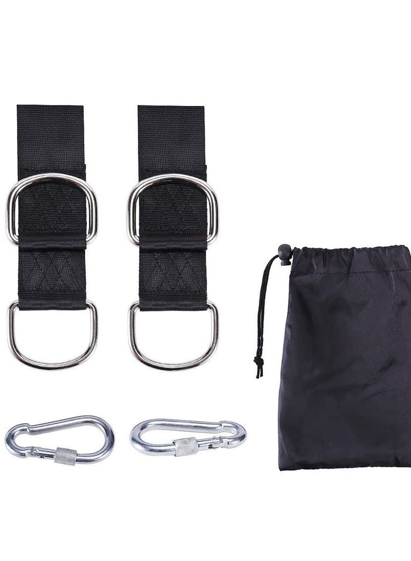 Y&D Swing Straps Hanging Kit Waterproof 150cm Long with 2 Safety Sturdy Zinc Alloy Lock Carabiners Hooks and 1 Carrying Bag Holds 2200 LBs for Tire Disc Swings  Hammocks - Image 1