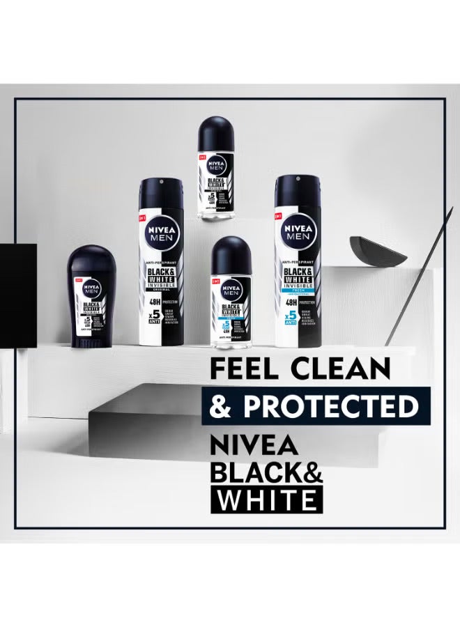 Nivea Men Black And White Invisible Original, Antiperspirant For Men, Roll-On 50ml - Image 2