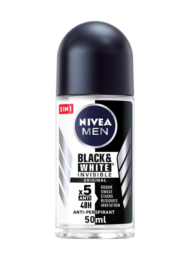 Nivea Men Black And White Invisible Original, Antiperspirant For Men, Roll-On 50ml - Image 3