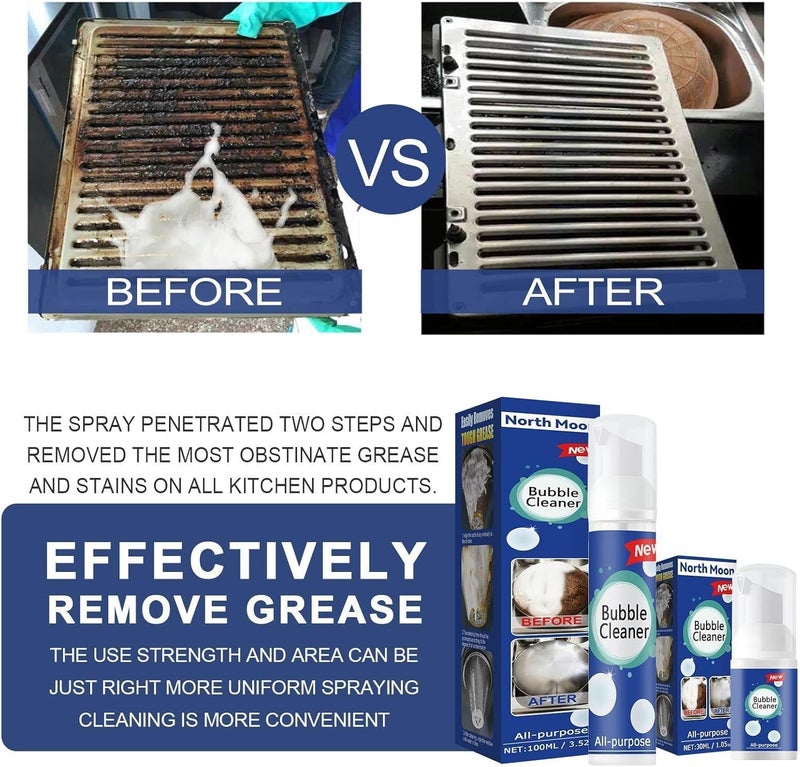 Ivila Bubble Cleaner - Beedac Bubble Cleaner - Foaming Heavy Oil Stain Cleaner - All Purpose Bubble Cleaner Foam Spray - Kitchen Bubble Cleaner Spray (1Pcs, 100ML) 1Pcs 100ML - Image 4
