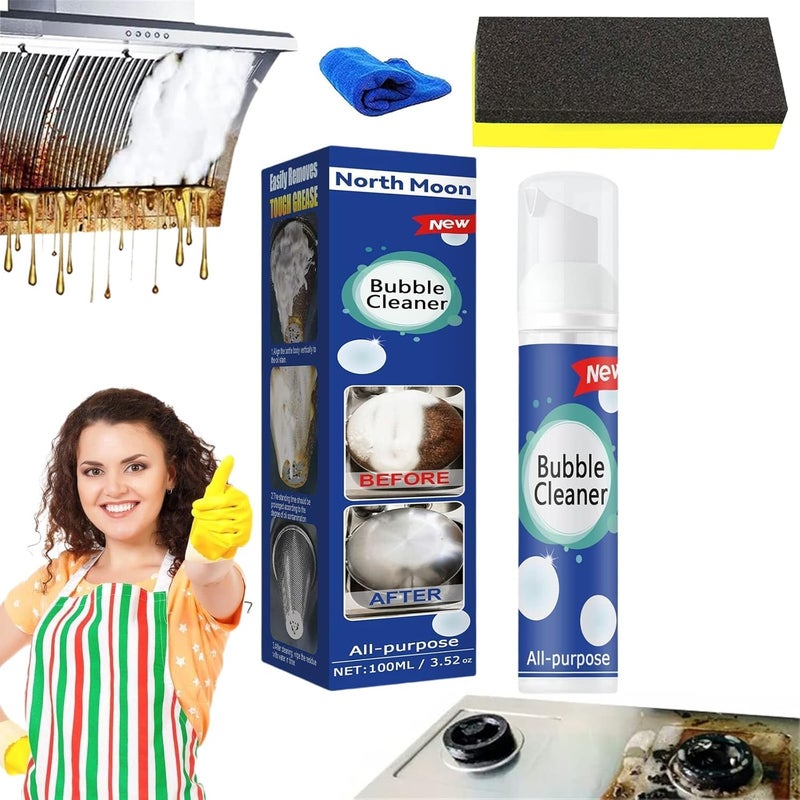 Ivila Bubble Cleaner - Beedac Bubble Cleaner - Foaming Heavy Oil Stain Cleaner - All Purpose Bubble Cleaner Foam Spray - Kitchen Bubble Cleaner Spray (1Pcs, 100ML) 1Pcs 100ML - Image 1