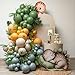 Ceeulvu Dinosaur Balloon Arch Kit 144pcs Dusty Blue Sage Green Yellow Latex Balloons with Footprint Stickers Monstera Leaves for Boys Three Rex Birthday Baby Shower - Image 2