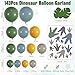 Ceeulvu Dinosaur Balloon Arch Kit 144pcs Dusty Blue Sage Green Yellow Latex Balloons with Footprint Stickers Monstera Leaves for Boys Three Rex Birthday Baby Shower - Image 4