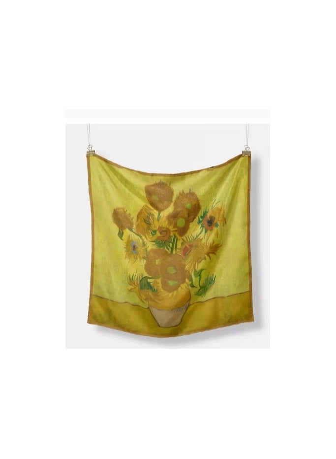 Scarf made of soft silk satin, featuring bright colors and delicate prints. High quality material - imported 