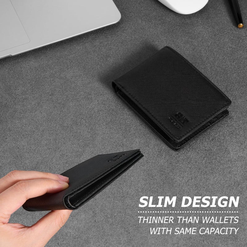 Gostwo Slim Rfid Wallet for Men Minimalist Leather ID Window Front Pocket Bifold Wallet Bussiness Card Holder Gift for Men - Image 4