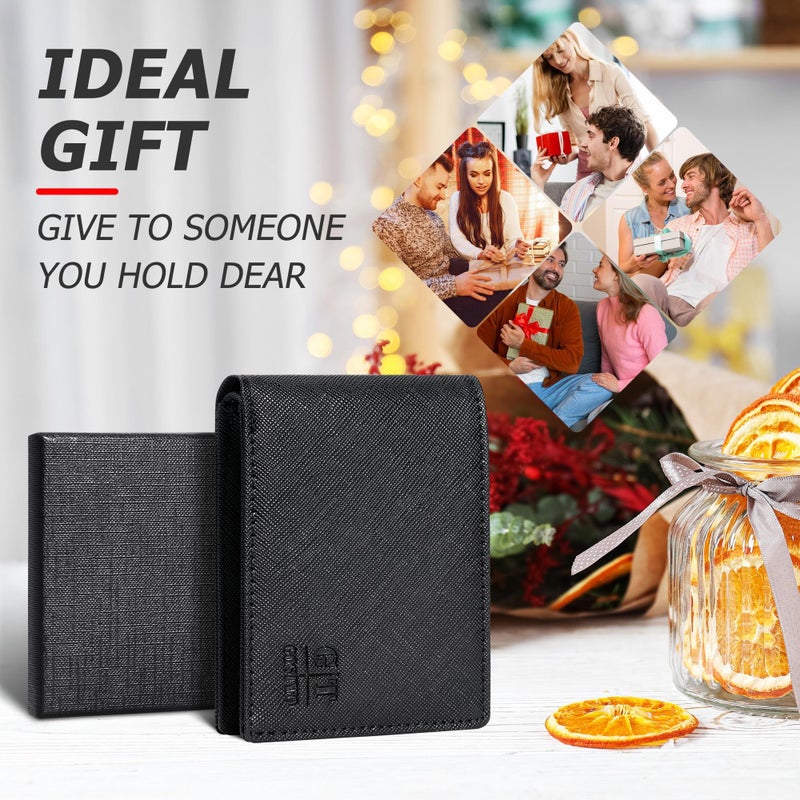 Gostwo Slim Rfid Wallet for Men Minimalist Leather ID Window Front Pocket Bifold Wallet Bussiness Card Holder Gift for Men - Image 5