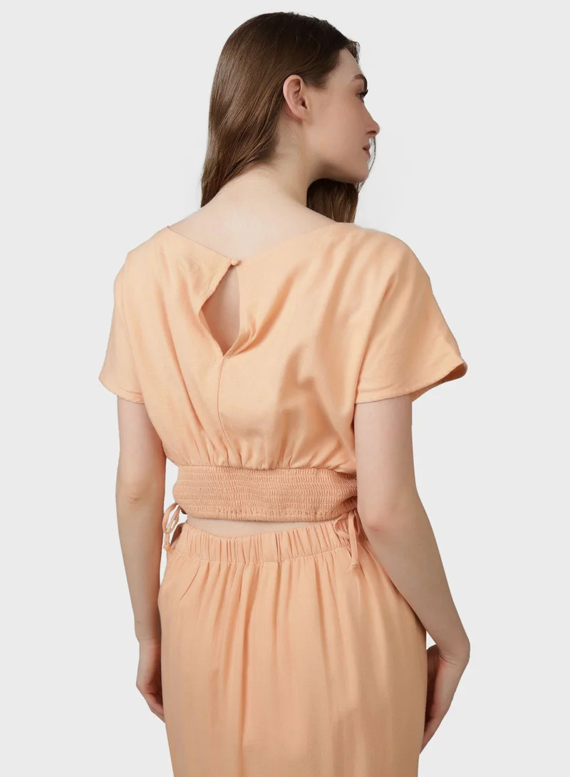 American Eagle Flared Sleeve Ruched Top