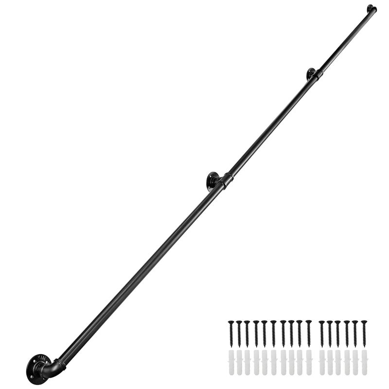 Toriexon Hand Rails Inside Stairs 10FT, Hand Railings for Stairs Easy to Install, Iron Balusters Staircase Handrails for Household or Commercial Buildings - Image 1