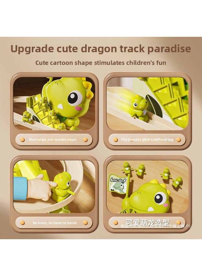 Children's Small Dinosaur Climbing Stairs Children's Electric Track One Year Old Girl Boy Tyrannosaurus Rex Toy Slide-Color:Upgraded Music Version [dinosaur Climbing Stairs-battery Version] - 3 Little Dinosaurs-Scale:Official Standard  - Image 5