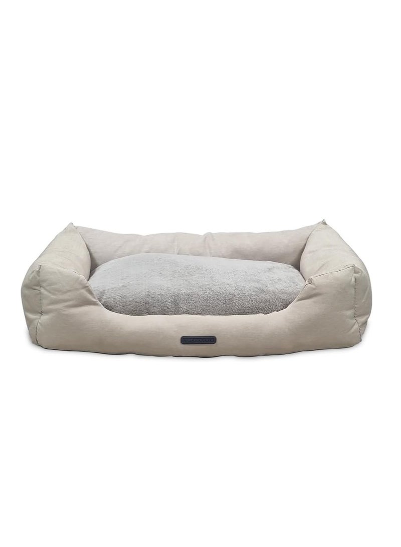 NNC PETS Dog bed with Removable cushion, Waterproof and Non-slip bottom, Breathable Calming pet bed for Small & Medium dogs, 75 cm Rectangle dog bed, (Beige) - Image 1