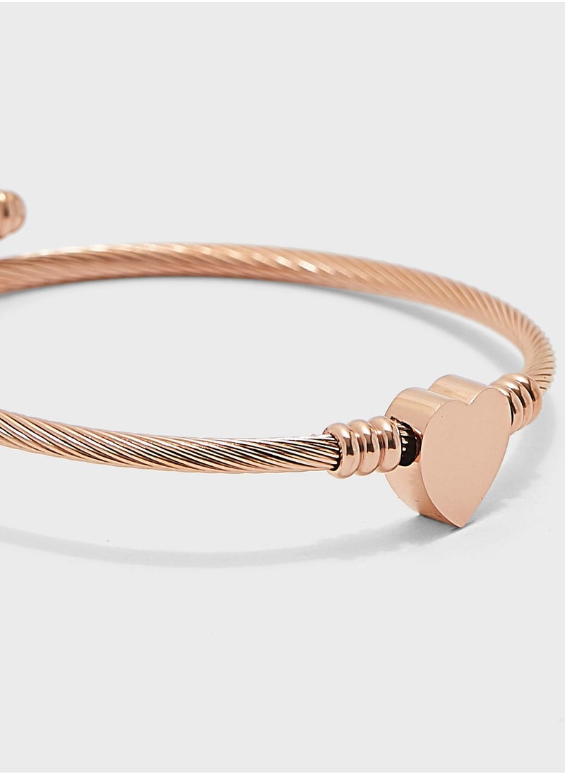 celovis Hathaway Love Heart Pendant Cuff Bangle  - Image 3