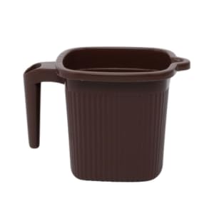 Regalo Regalo Square Ribbed Funk Bathroom Set Bucket 25 L Mug 15 L Jupitor_Darkbrown_25ltr  - Image 4