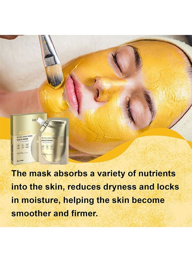 EELHOE Retinol Snake Venom Gold Peel Off Mask- Anti-Aging, Deep Moisturizing, Pore Tightening, Skin Illuminating, Blackhead Removing​ - Image 3