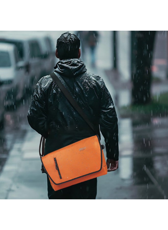 Lexon Crossbody Bag For Men, Handheld And Shoulder Bag, Trendy Large Capacity Travel Commuter Messenger Bag, Multifunctional Laptop Bag, Orange - Image 2