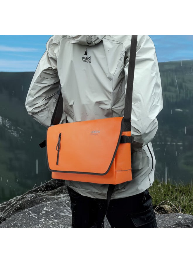 Lexon Crossbody Bag For Men, Handheld And Shoulder Bag, Trendy Large Capacity Travel Commuter Messenger Bag, Multifunctional Laptop Bag, Orange - Image 3