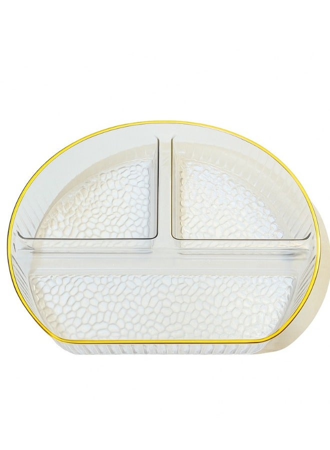 Happy Home Acrylic Snack and Nut Serving Tray – 3-Compartment Elegant Gold-Frame Tray, 26 cm, Perfect for Serving Appetizers, Nuts, Sweets, and Small Snacks in a Stylish and Organized Way - Image 2