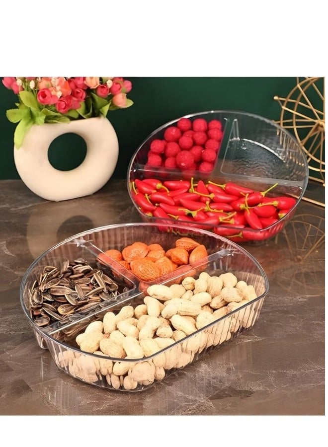 Happy Home Acrylic Snack and Nut Serving Tray – 3-Compartment Elegant Gold-Frame Tray, 26 cm, Perfect for Serving Appetizers, Nuts, Sweets, and Small Snacks in a Stylish and Organized Way - Image 5