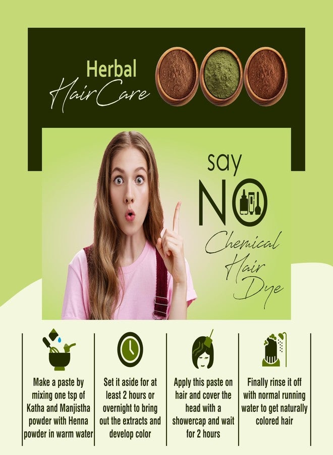 IYUSH Herbal Ayurveda Manjistha Powder with Katha Powder for Hair and Henna Powder for Hair Colour - 750gm | Natural Hair Colour | Hair Volume Powder | Hair Mask for Hair Growth | 250gm each - Image 4