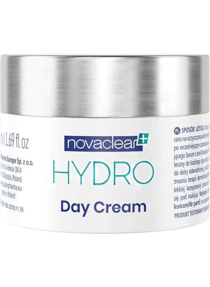 Novaclear Hydro Day Cream 50 ML – Lightweight Daily Face Moisturizer with Dual Hyaluronic Acid, Vitamin E - Image 1