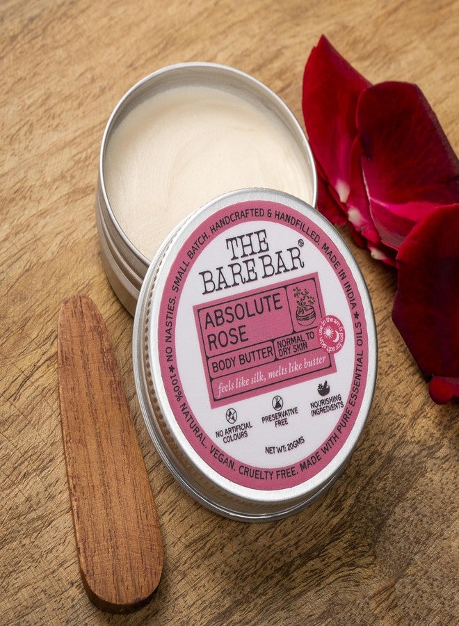 The Bare Bar Absolute Rose Body Butter for Dry Skin - 20gm | Intense Moisturization | Shea Butter Moisturizer with Mango Butter & Rose Essential Oil| No Chemicals & Parabens| For All Skin Types - Image 1