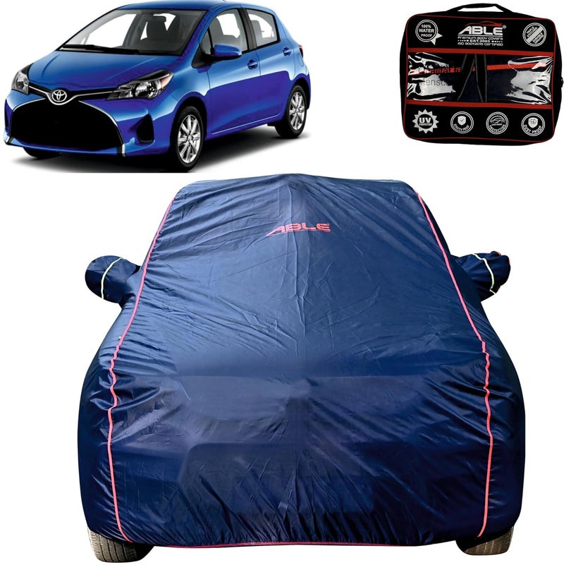 Able Parashuit Blue WR Series Car Body Cover with Mirror Pockets and Driver Door Zipper Compatible for Toyota Yaris (2020 TOTILL Now Model) - Image 1