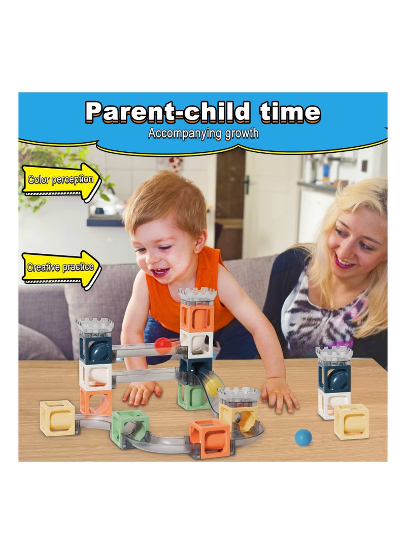 SOLARAE Magnetic Building Toy Stacking Block Sets for Kids, Educational STEM Building Toys, Marble Maze Montessori Toys Birthday Gifts for Kids Age 3-8 Boys and Girls (41 Pcs) - Image 4