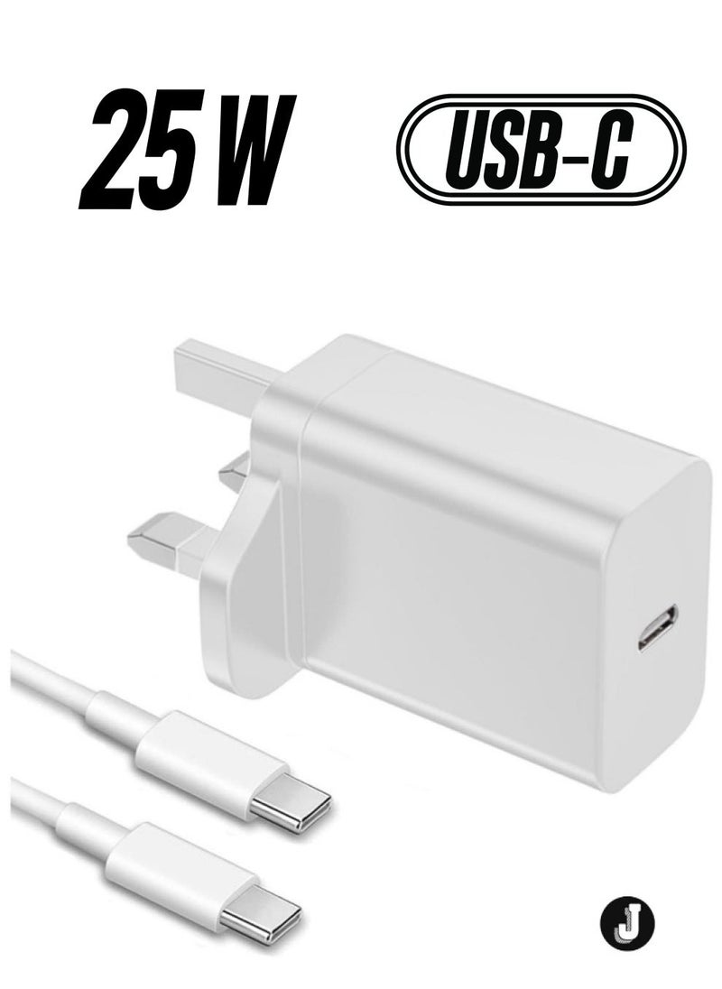 JAJEEK "2024 25W USB-C Super Fast Charger Adapter for Samsung Galaxy Devices – White" - Image 1